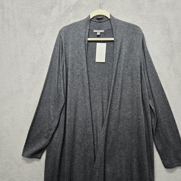 Jessica London NWT 18/20/2X  Cashmere Cotton Blend Sweater Cardigan Duster Gray - Picture 2 of 8